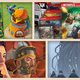 Images from Pandemic: Fall of Rome, Mesozooic, Things From The Flood, and Transformers: Trading Card Game.